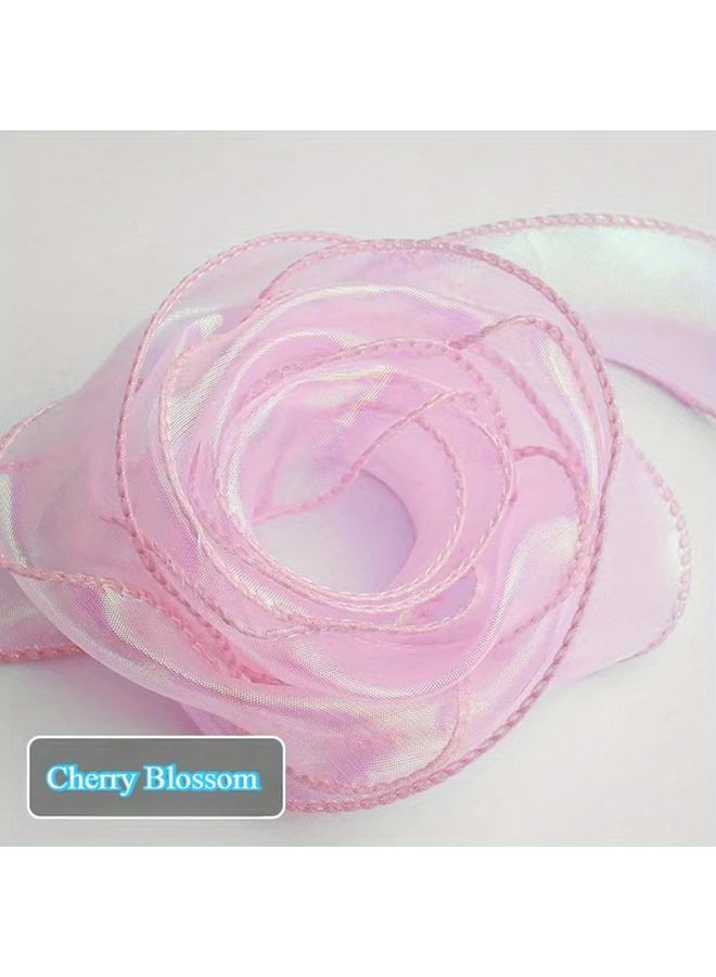 Sheer Chiffon Ribbon Aurora White for Gift Wrapping Wedding Decor DIY Crafts - Image 1