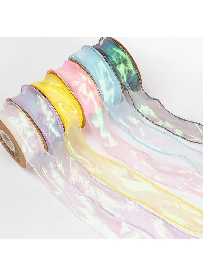 Sheer Chiffon Ribbon Aurora White for Gift Wrapping Wedding Decor DIY Crafts - Image 3
