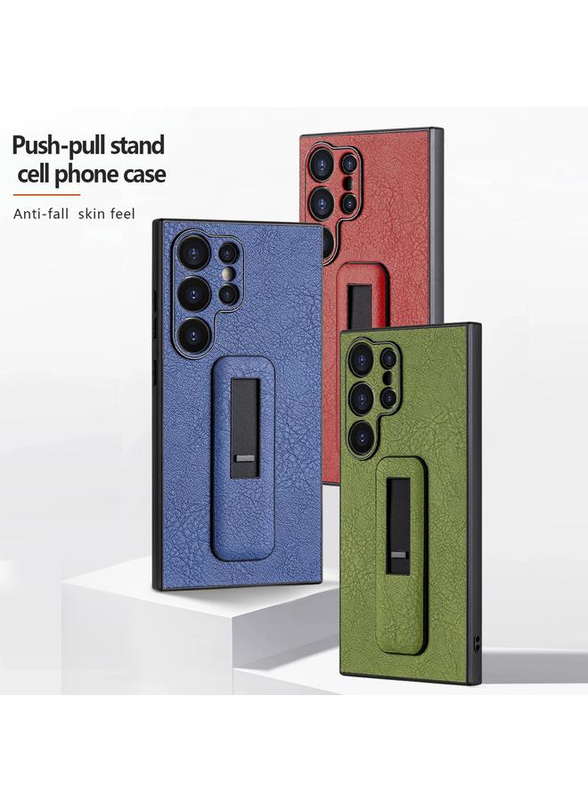 S-TOP Case For Samsung Galaxy S22+ 5G PU Leather Push-pull Bracket Shockproof Phone Case - Image 2