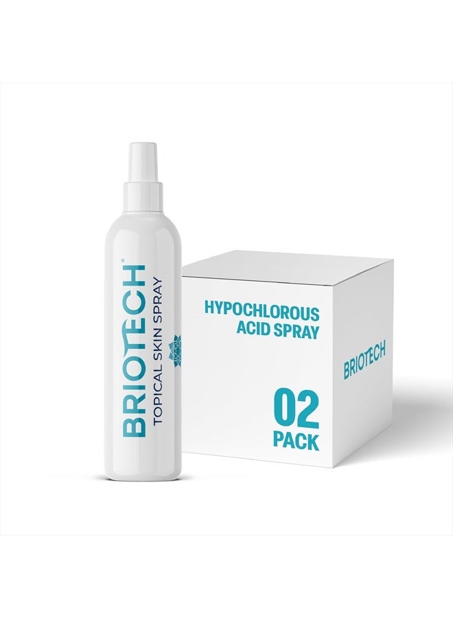 BRIOTECH رذاذ جلدي موضعي، رذاذ حمض الهيبوكلوروس للجسم والوجه، منظف جفون، رذاذ وجه HOCl، دعم ضد التهيج، تهدئة الاحمرار، تهدئة فروة الرأس، قد يختلف التعبئة، 4 أونصات لكل منها، 2 عدد - Image 1