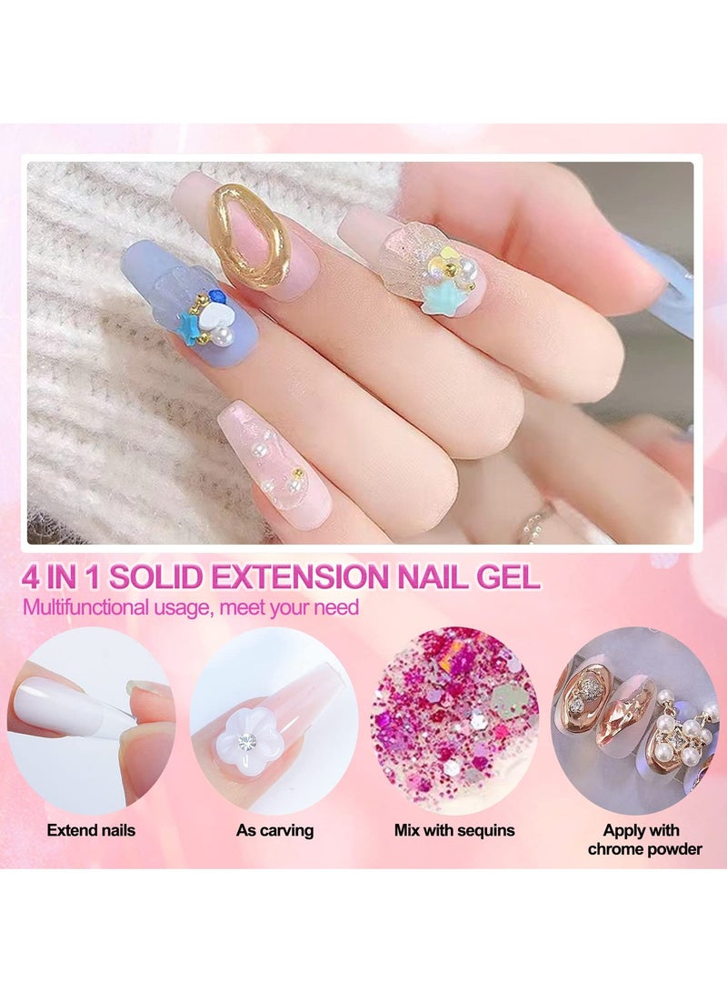 SYOSI جل بناء النحت الصلب للأظافر، جل نحت الأظافر، جل بناء صلب غير لاصق للأيدي، جل تمديد الأظافر الصلب المحسن، جل نحت ثلاثي الأبعاد لتصميم فن الأظافر - Image 2