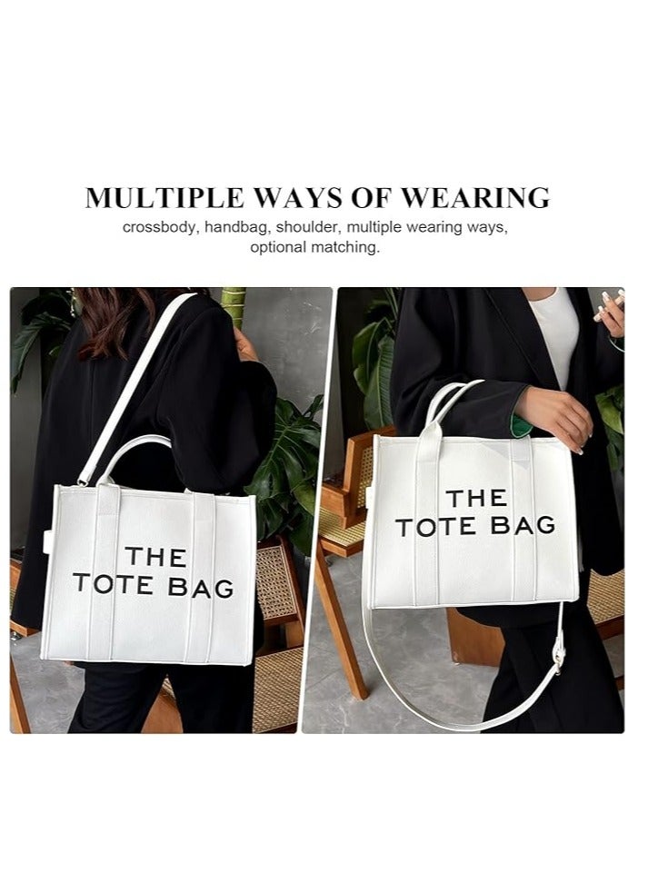 PU Leather Tote Bag Trendy Travel Tote Bag Handbag Top-Handle Shoulder Crossbody Bags  - Image 3