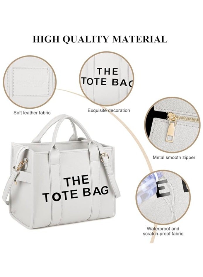 PU Leather Tote Bag Trendy Travel Tote Bag Handbag Top-Handle Shoulder Crossbody Bags  - Image 5