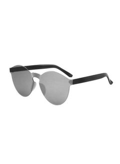 Fashion Rimless Transparent Sunglasses UV400 Oval Frameless Sun Glasses Vintage Red Pink Blue Yellow Orange Eyewear Gafas De Sol-Lenses Color:GRAY