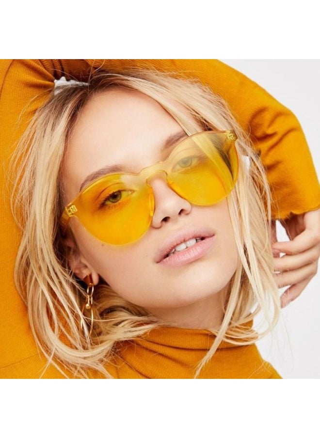 Generic - Fashion Rimless Transparent Sunglasses UV400 Oval Frameless Sun Glasses Vintage Red Pink Blue Yellow Orange Eyewear Gafas De Sol-Lenses Color:GRAY - Image 1