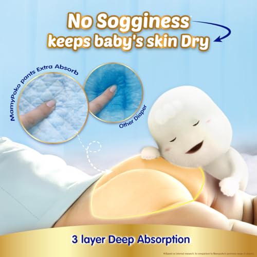 MamyPoko Pants Extra Absorb Baby Diapers, New Born/X-Small | 0-5 kg | 74 Count |Deep Sleep Diapers| Soft Gentle fit |Deep Absorbent Crisscross | Skin Friendly with Coconut Oil | - Image 3