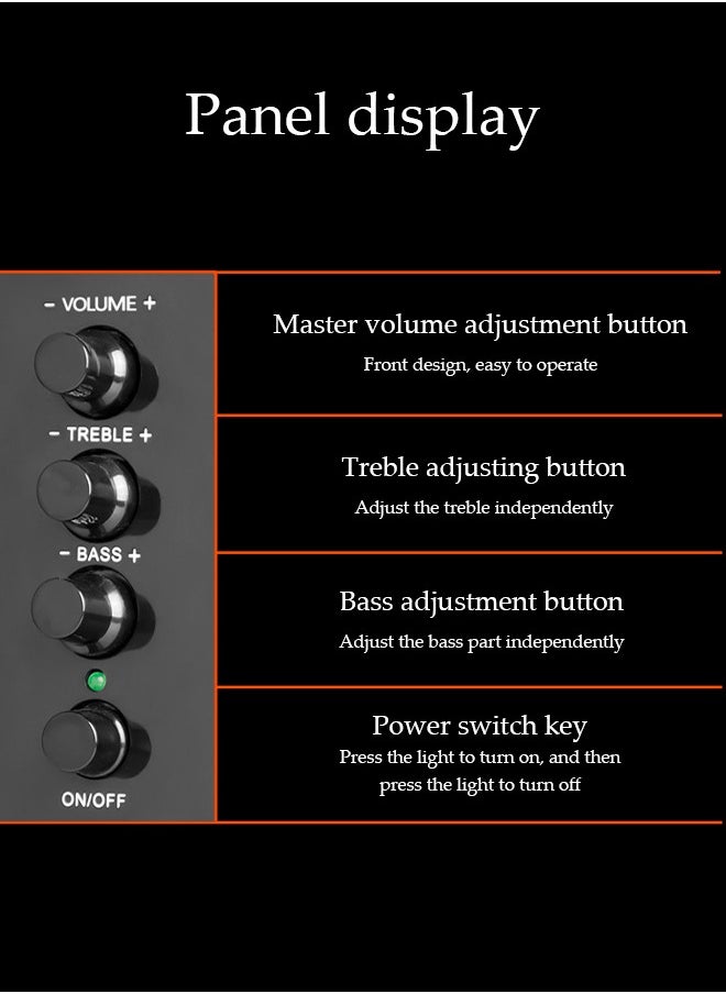 3-Pieces Set Of USB Computer Speakers with Bass Boost，For Laptop/Desktop Computer