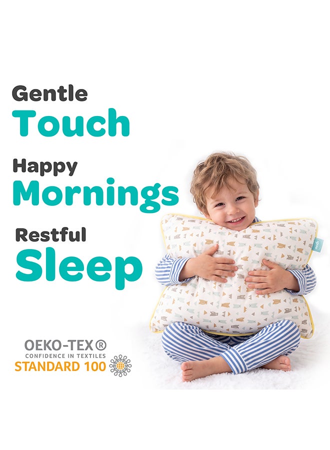 مون Butter Cotton Toddler Pillow - Bamboo Fibre Kids Pillow with Removable Cotton Pillowcase -Bear - Image 5