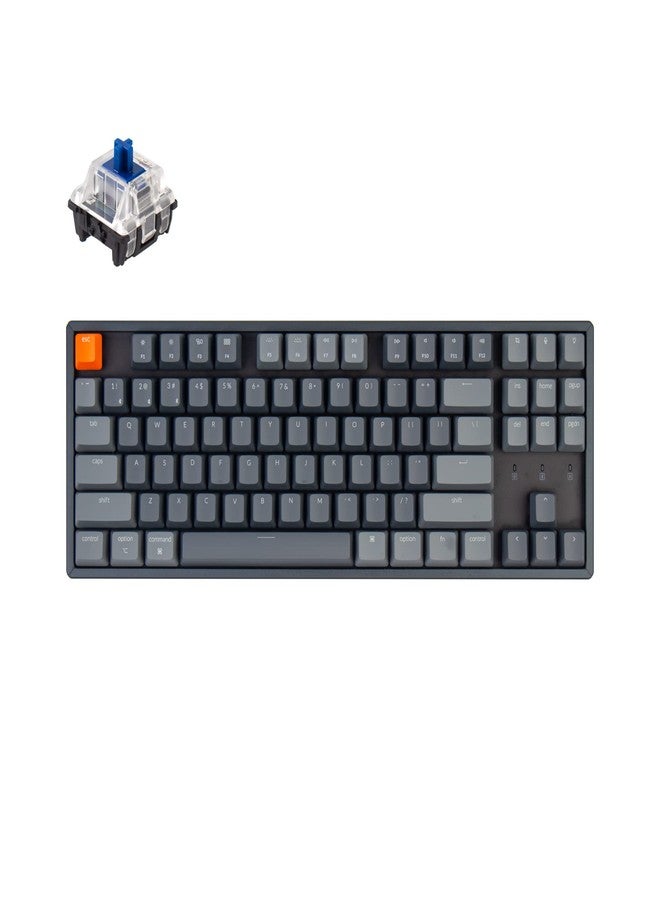 Keychron K8 Tenkeyless Layout RGB Hot-swappable Bluetooth Wireless Mechanical Keyboard with Gateron Optical Blue Switch, Multitasking, Type-C Wired Computer Keyboard for Mac Windows, Aluminum Frame - Image 1