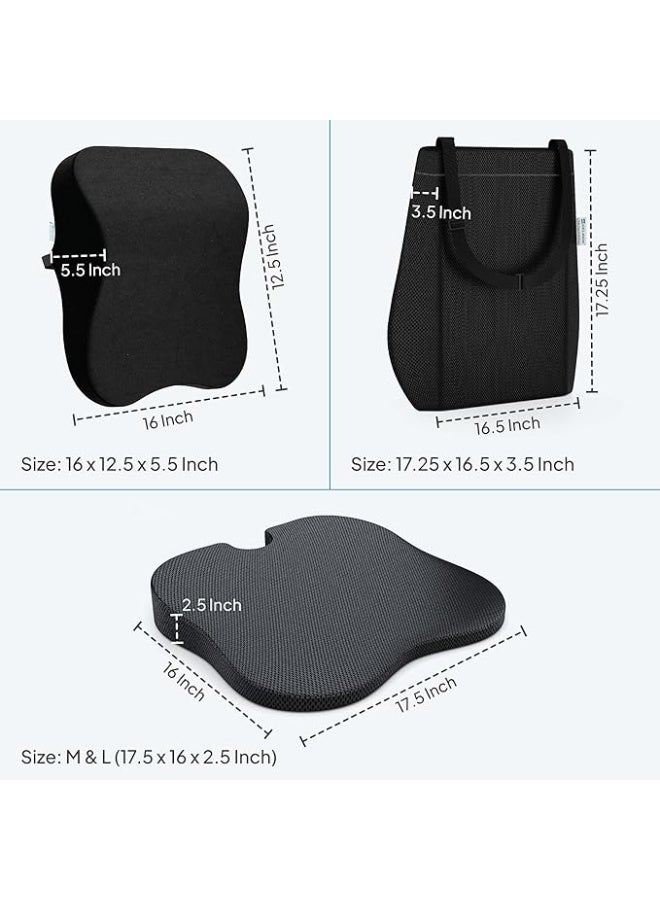 Cool Gel Memory Foam Car Backrest Seat Cushion and Headrest Combo for Back Neck and Seat Support Comfortable Driving - Image 5