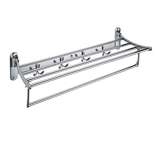 ZAP Ocean Series Towel Rack/Stainless Steel Towel Holder 24 Inch with Hooks-Bathroom Accessories Set of one-Premium Chrome Finish - Image 1