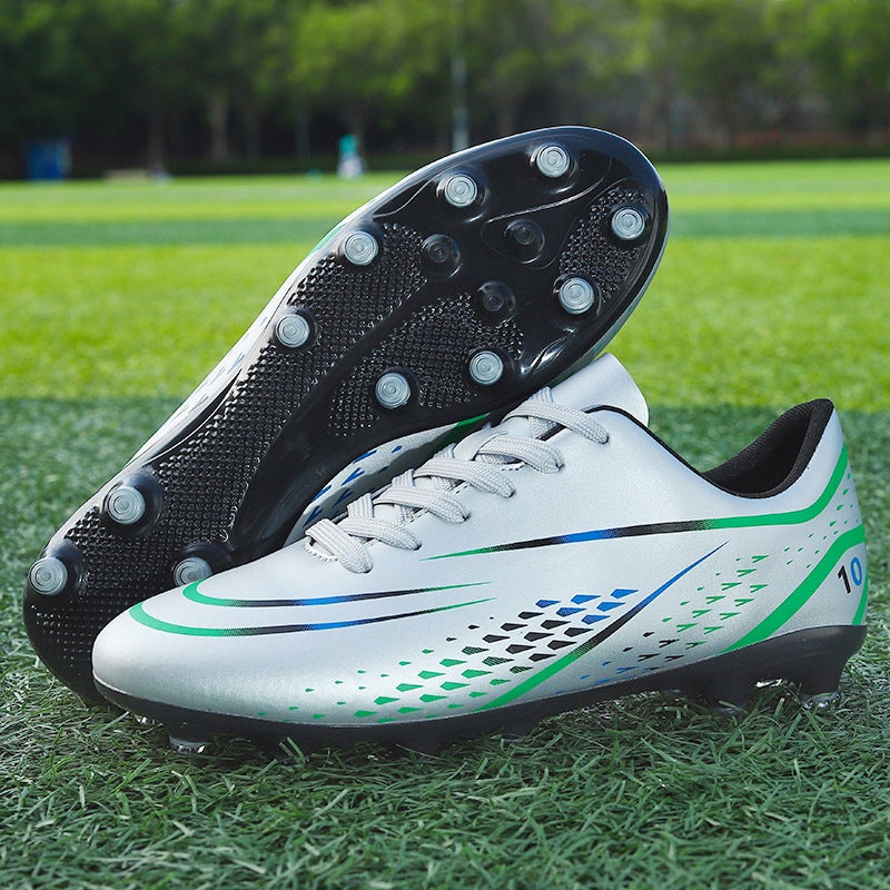 Unisex Kids TF Cleats Artificial Turf AG Youth Soccer Training Shoes Gray spike 