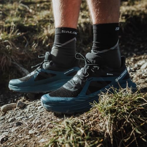Salomon Men’s Ultra Flow Gore-Tex, Waterproof Trail Running Shoes - Black/Deep Dive/Trooper - 7.5 - Image 2