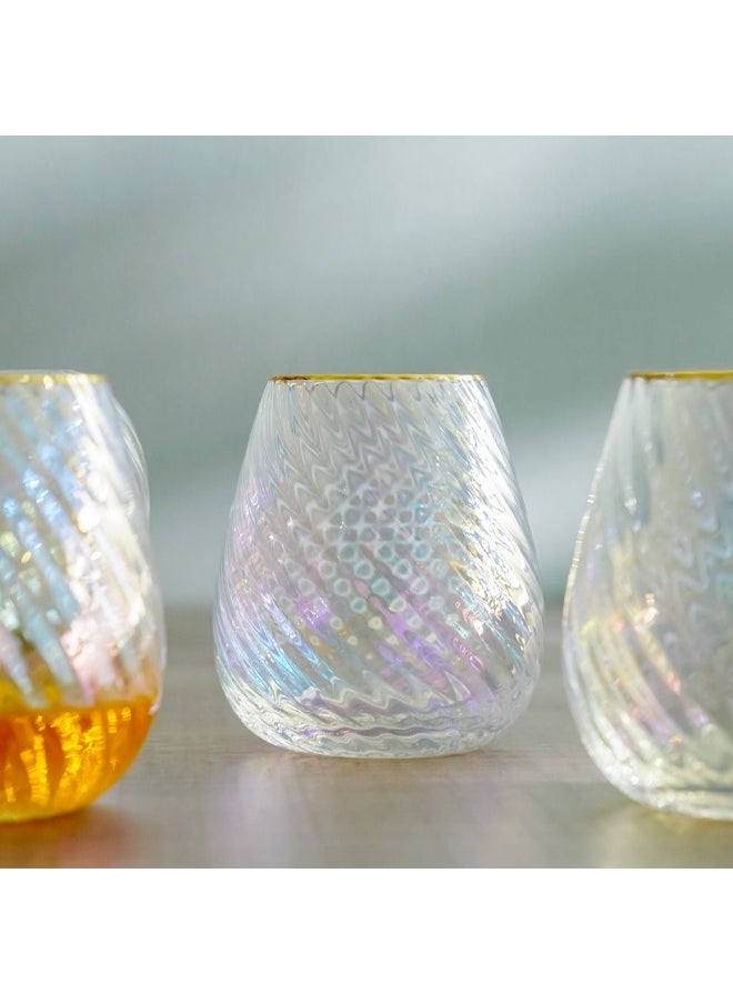 DANUBE HOME Youthfulbite 4-Piece Dof Glass Set 400Ml Elegant And Durable Perfect For Whiskey Cocktails Or Soft Drinks Stylish Design For Bars Parties Or Home Use  - Image 3