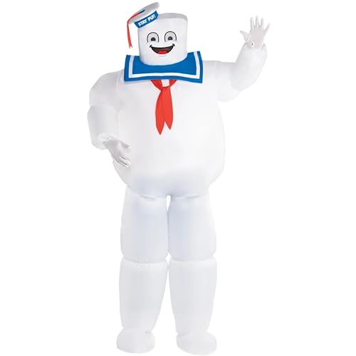 Amscan Adult Stay Puft Marshmallow Man Inflatable Costume Set Plus XXL 4852 1 Set Iconic Fun Spooky Party Outfiit for Halloween Cosplay Fun