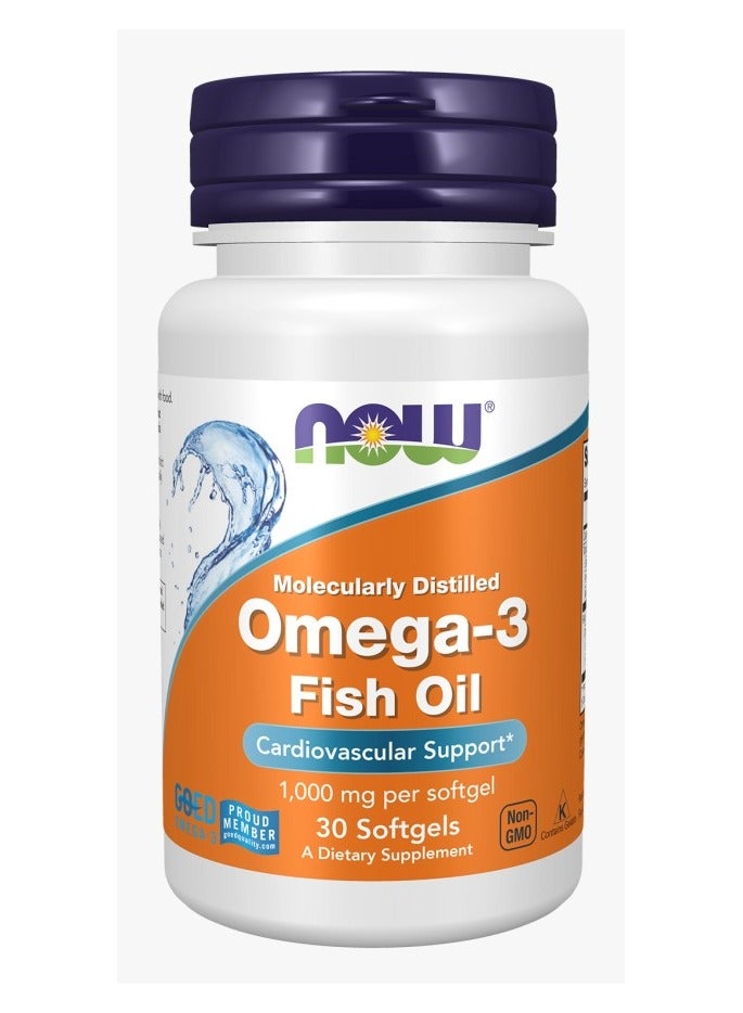 زيت السمك أوميغا-3 NOW 1000 ملغ جيلاتين ناعم 30 حبة