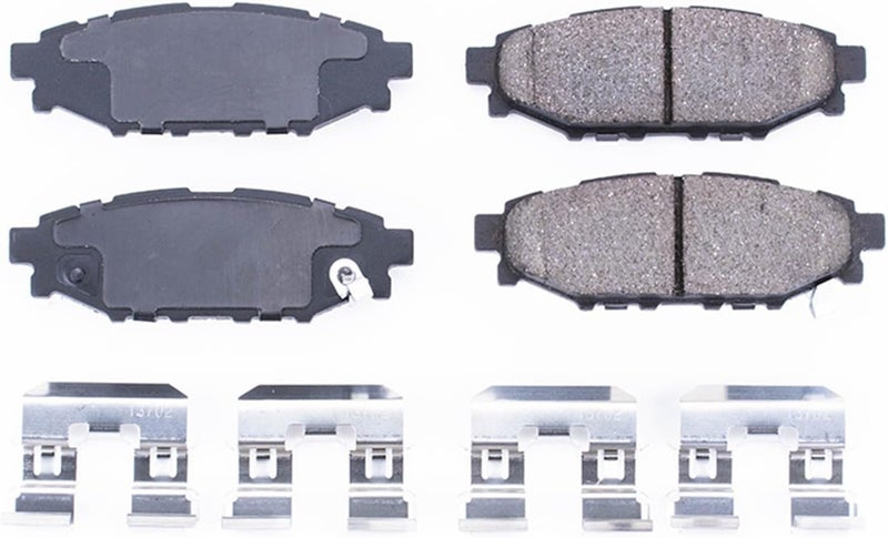 POWERSTOP Rear Brake Pads For Subaru BRZ 2013-16 |Crosstrek 2016-23 |Forester 2009-18 |Impreza 2008-24 |Legacy 2005-14 |Subaru Outback 2005-14 - Ceramic Brake Pads With Installation Hardware, 17-1114 - Image 2