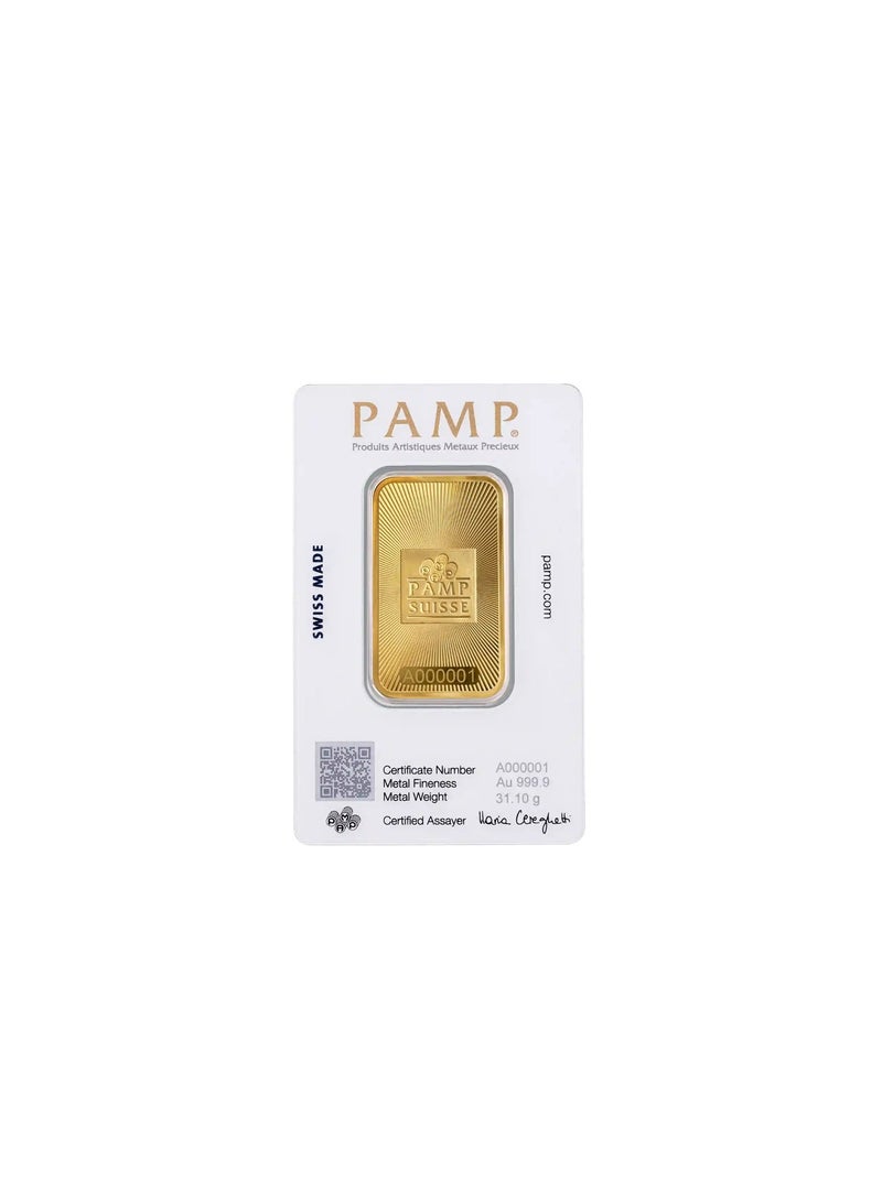 PAMP 1 Ounce Gold Bar 24K 9999 Purity- WITH INVOICE - Image 2