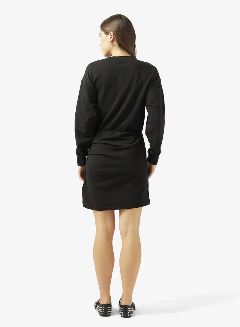 Calvin Klein Jeans Graphic Long Sleeve Crew Neck Sweatshirt Mini Dress