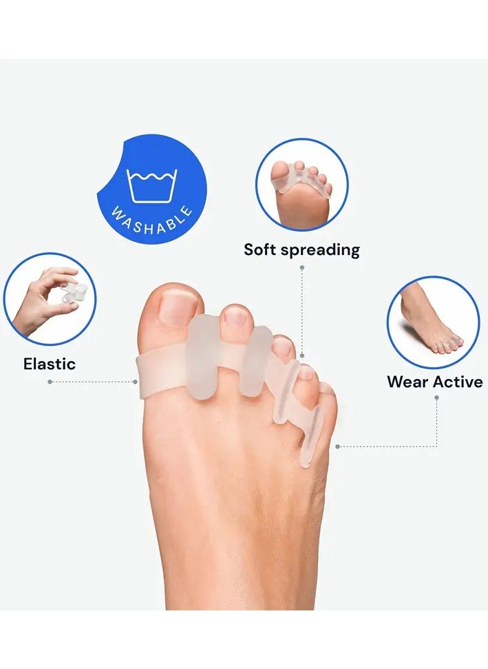 Goolsky 2pcs RJF Silicone Toe Separators, Soft Cushion Pads for All Toes, One-Size Big Toe Spacers, Hand Washable, Machine Washable, Pull-On Closure for Women & Men  - Image 4