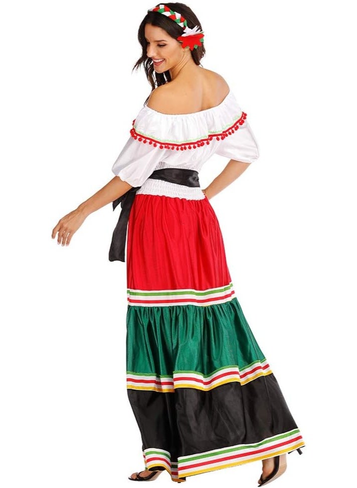 Women's Mexican Senorita Costume Fancy Dress Costumes Cosplay Halloween Party Carnival Dress for Adults - Image 2
