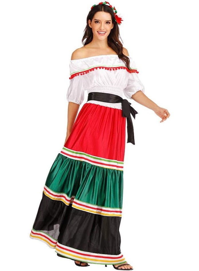 Women's Mexican Senorita Costume Fancy Dress Costumes Cosplay Halloween Party Carnival Dress for Adults - Image 3