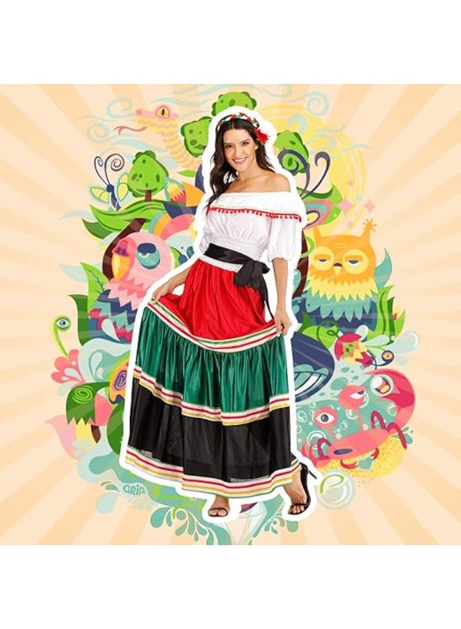 Women's Mexican Senorita Costume Fancy Dress Costumes Cosplay Halloween Party Carnival Dress for Adults - Image 5