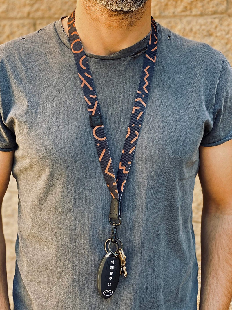 POCKT Neck Lanyard for Keys, Wallets and ID Badge Holders - Animal Print, Brown, Modern Classic - Image 3