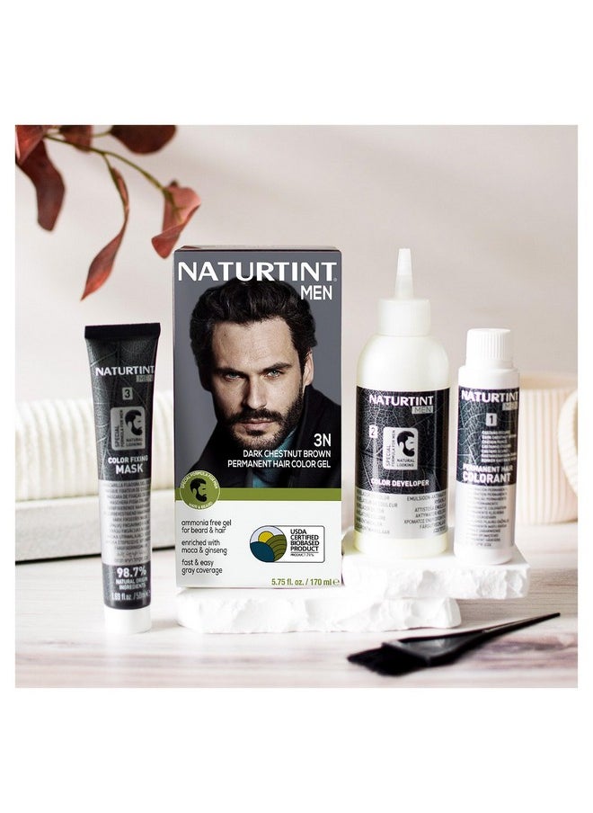 NATURTINT 3N Dark Chestnut Brown Mens Permanent Hair Color For Hair Beard And Mustache (Pack Of 1), Ammonia Free, Up To 100% Gray Coverage, Natural Looking Long Lasting Results 