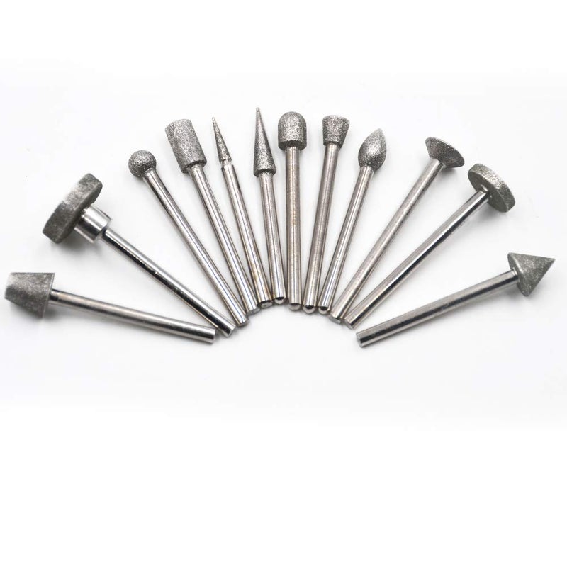 Oudtinx 50pcs Diamond Coated Grinding Head Grinding Burrs Set for Dremel Rotary Tool - Image 5