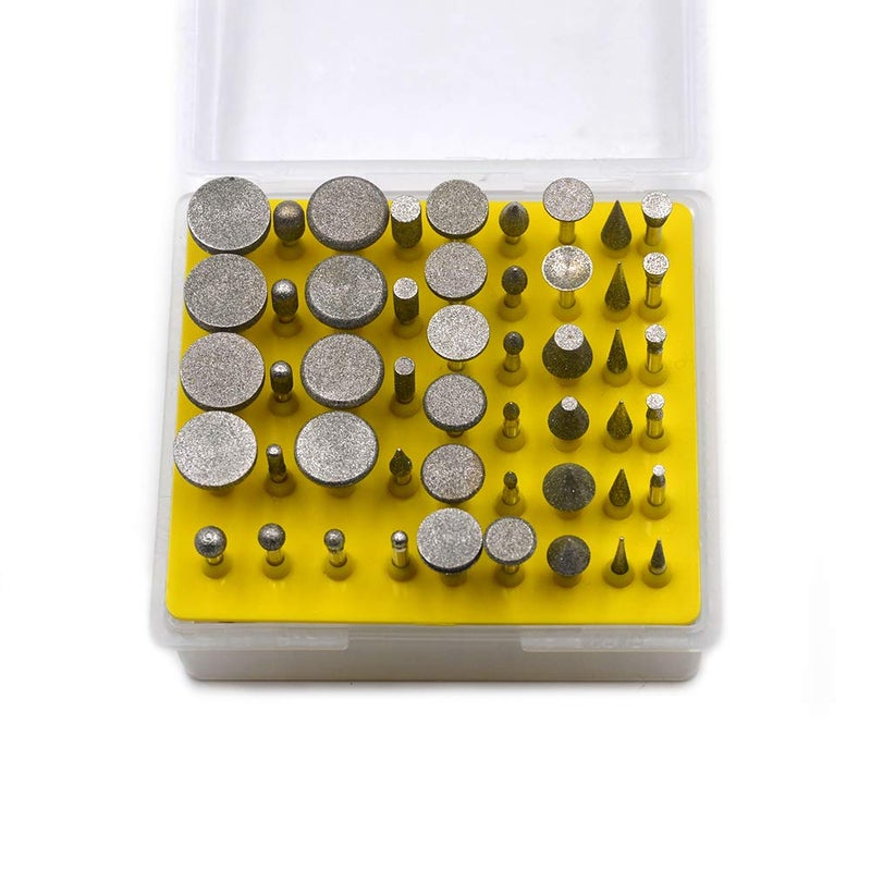 Oudtinx 50pcs Diamond Coated Grinding Head Grinding Burrs Set for Dremel Rotary Tool - Image 1