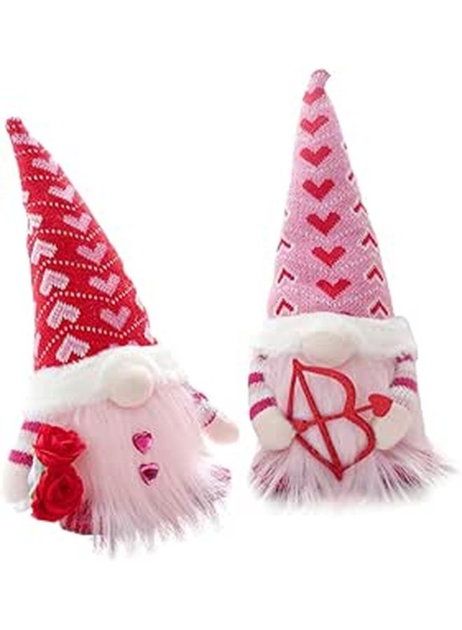 Glowing Gnome Plush Dolls 2Pcs Valentine Home Decor For Desk Table Party - Image 1