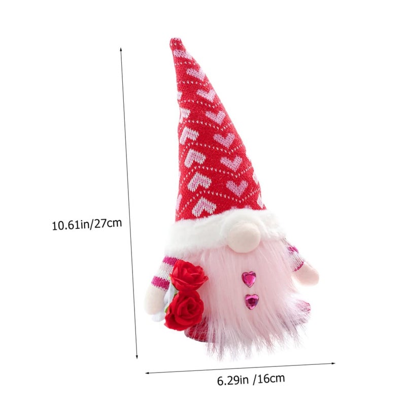 Glowing Gnome Plush Dolls 2Pcs Valentine Home Decor For Desk Table Party - Image 3