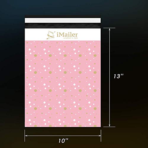 iMailer 100 Count - 10x13 inch, Pink Polka Dot - Thank You Poly Mailer Envelope, Mailing Shipping Bags with Self Seal Strip - Image 2