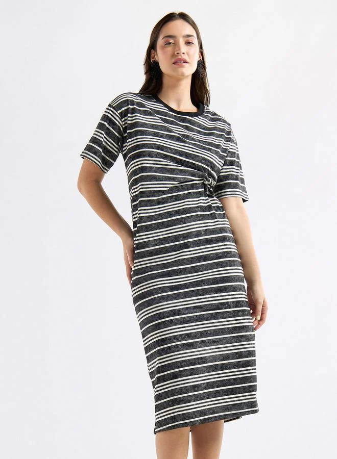 Splash FAV Striped Fitted Dress