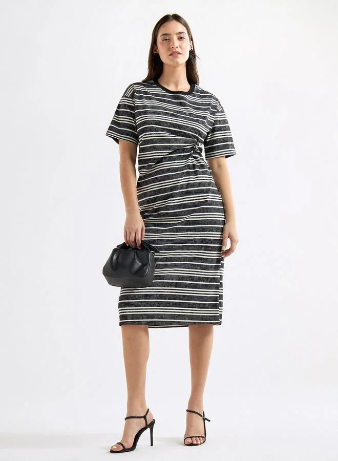 Splash FAV Striped Fitted Dress