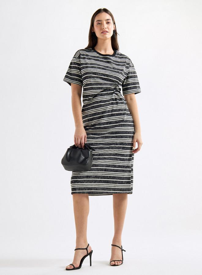 Splash FAV Striped Fitted Dress - Image 1