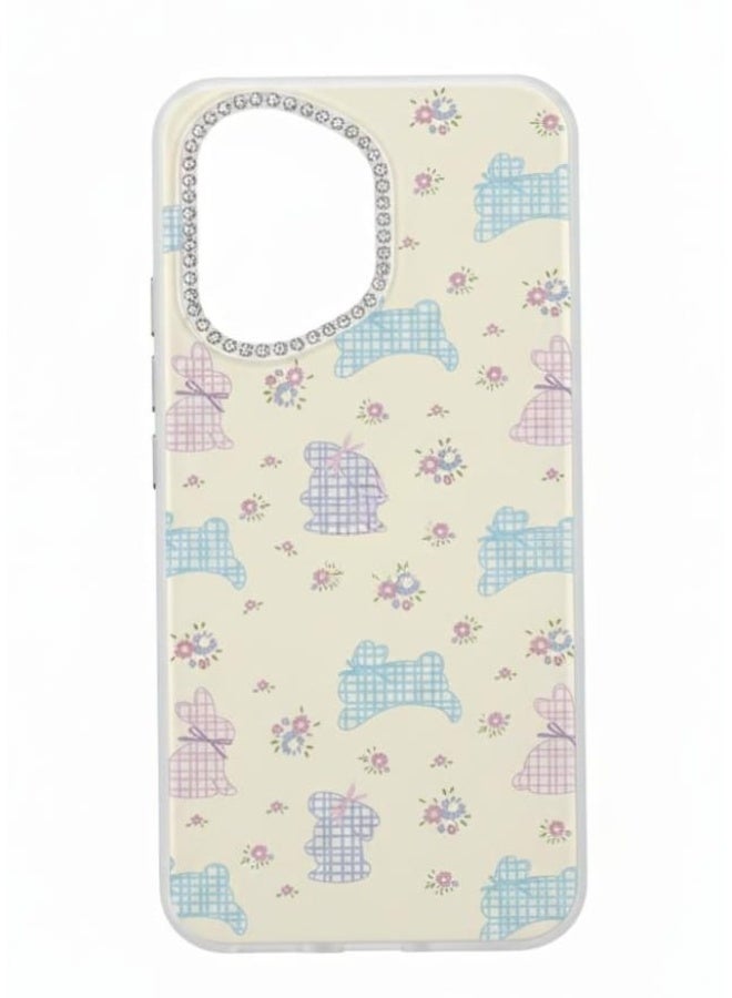 A premium case for  Honor 400 featuring cute bunnies and flowers - Image 1