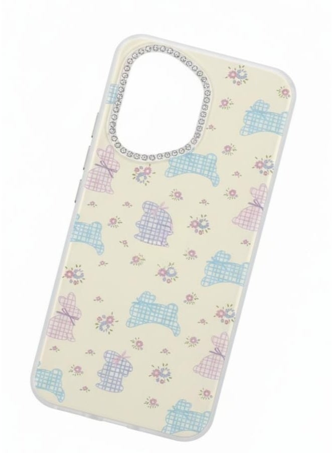 A premium case for  Honor 400 featuring cute bunnies and flowers - Image 3