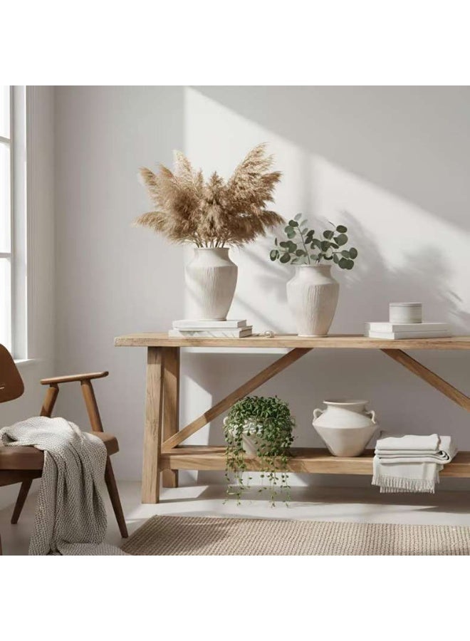 Pan Home مزهرية لوسيان من الطين - بيضاء - Image 3