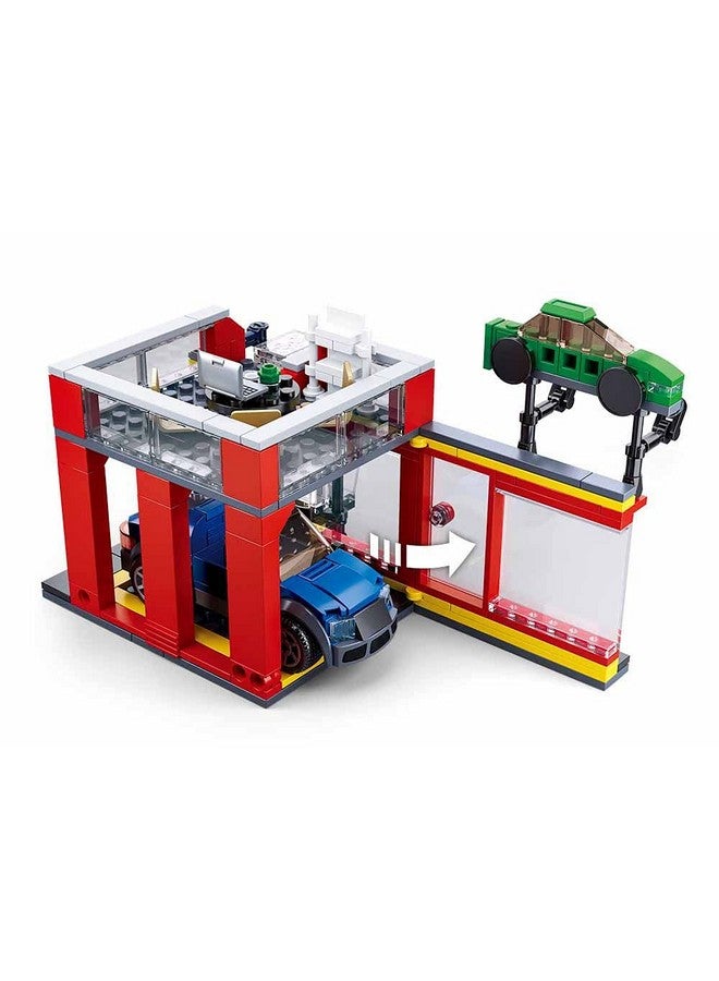 Sluban Town Automobile Sales Service Shop Building Bricks with 3 Mini Toys&1 Blue Toy Car, 302 Pcs - Image 5
