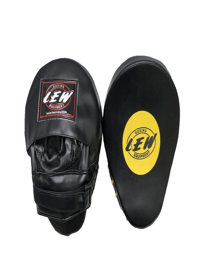 LEW All Black Signature Boxing | MMA | Muay Thai | Kickboxing Skintex Leather Focus Pads - Image 1