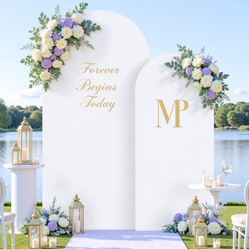 Suppromo White Arch Cover Set of 272 and 6ft Arch Backdrop Cover Spandex Wedding Arch Stand Covers for Bridal Shower Wedding Baby Shower Birthday Party Ceremony Banquet Photo Background Decorations - Image 1