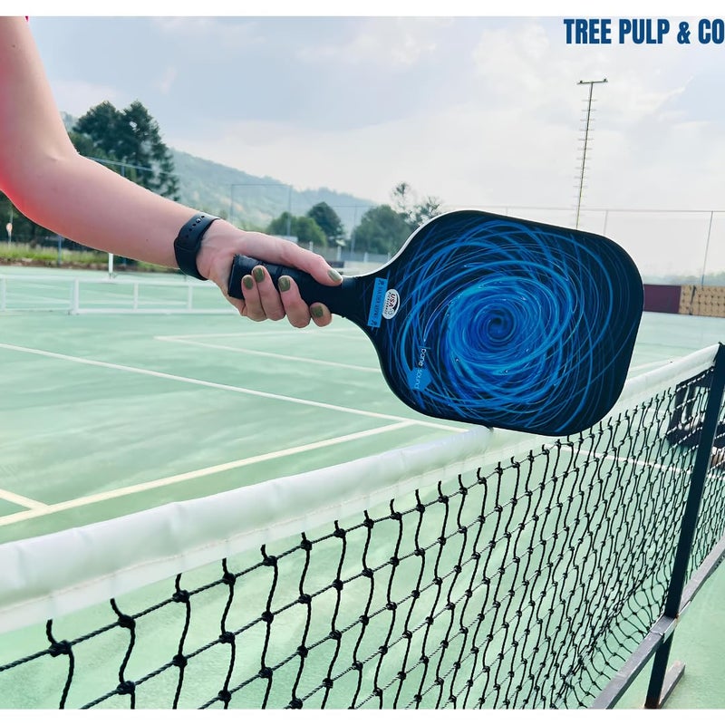TREE PULP & CO مجموعة مضارب بيكلبول جالاكسي ويف من 2 - معتمدة من USAPA، خفيفة الوزن ومتينة مع 4 كرات وغطاء - مضارب مميزة للبالغين، المبتدئين والمحترفين - للعب في الداخل والخارج - Image 3