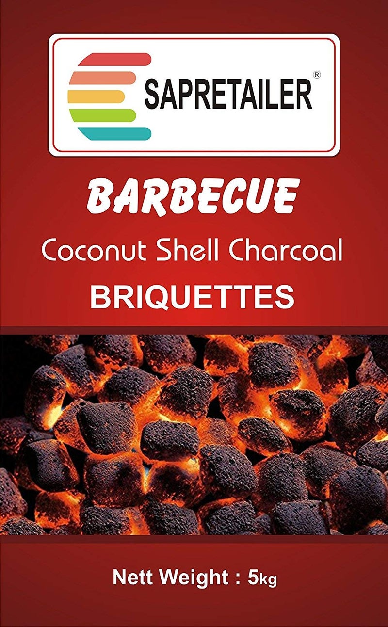 SAPRETAILER Coconut Shell Charcoal Briquettes for Barbecue 5Kg - Image 1