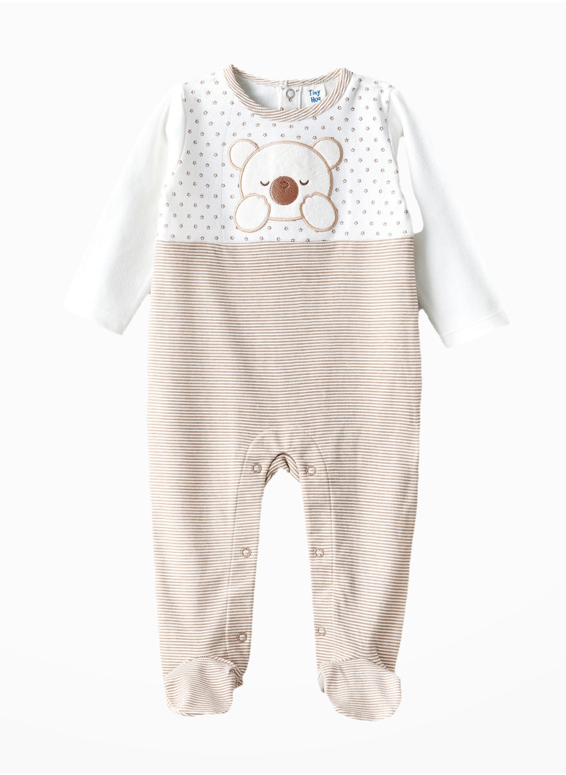 Tiny Hug - Baby Boys' Cotton Knit Sleepsuit - Image 1