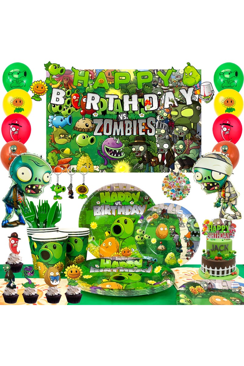 erorex green Plants vs Zombies Party Supplies,169pcs Plants vs Play Game Zombies Party Kit Plants vs Zombie - Image 1