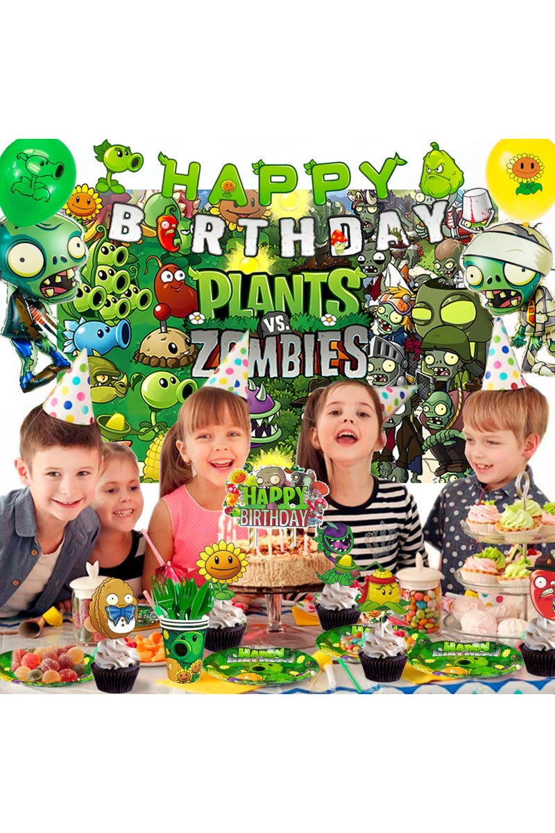erorex green Plants vs Zombies Party Supplies,169pcs Plants vs Play Game Zombies Party Kit Plants vs Zombie - Image 2