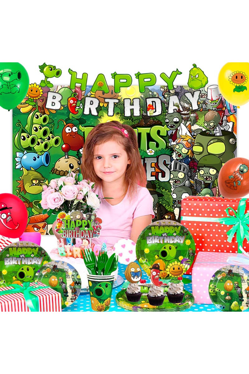 erorex green Plants vs Zombies Party Supplies,169pcs Plants vs Play Game Zombies Party Kit Plants vs Zombie - Image 3