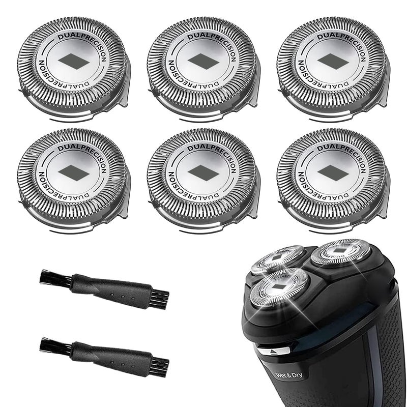 Tomorrow will be better SH30 Replacement Heads for Philips Norelco 3000 Replacement Blades for phillips norelco 3000 Replacement Electric Shaving Head Blades Series 3000200010003500 New Upgrade SH3052 Heads 6Pack Brush2